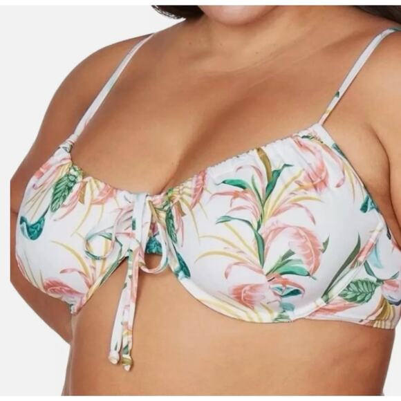 Artesands April Spritz White Degas Bikini Top PLUS US 20+ Cup D/DD MSRP $95 NEW - Picture 5 of 11
